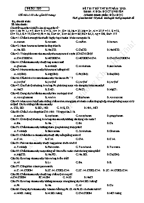Đề thi thử THPT quốc gia năm 2020 môn Hóa học - Đề số 203